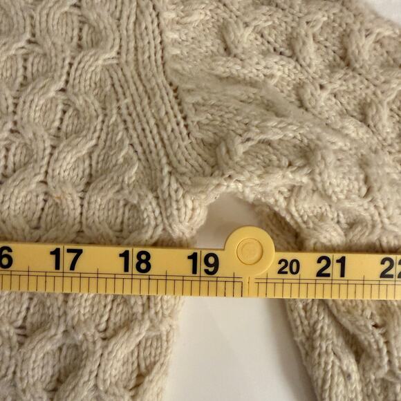 Gap Wool Blend Chunky Cable Knit Zip Sweater Women Small Tall Cream Cozy Winter - Picture 8 of 8